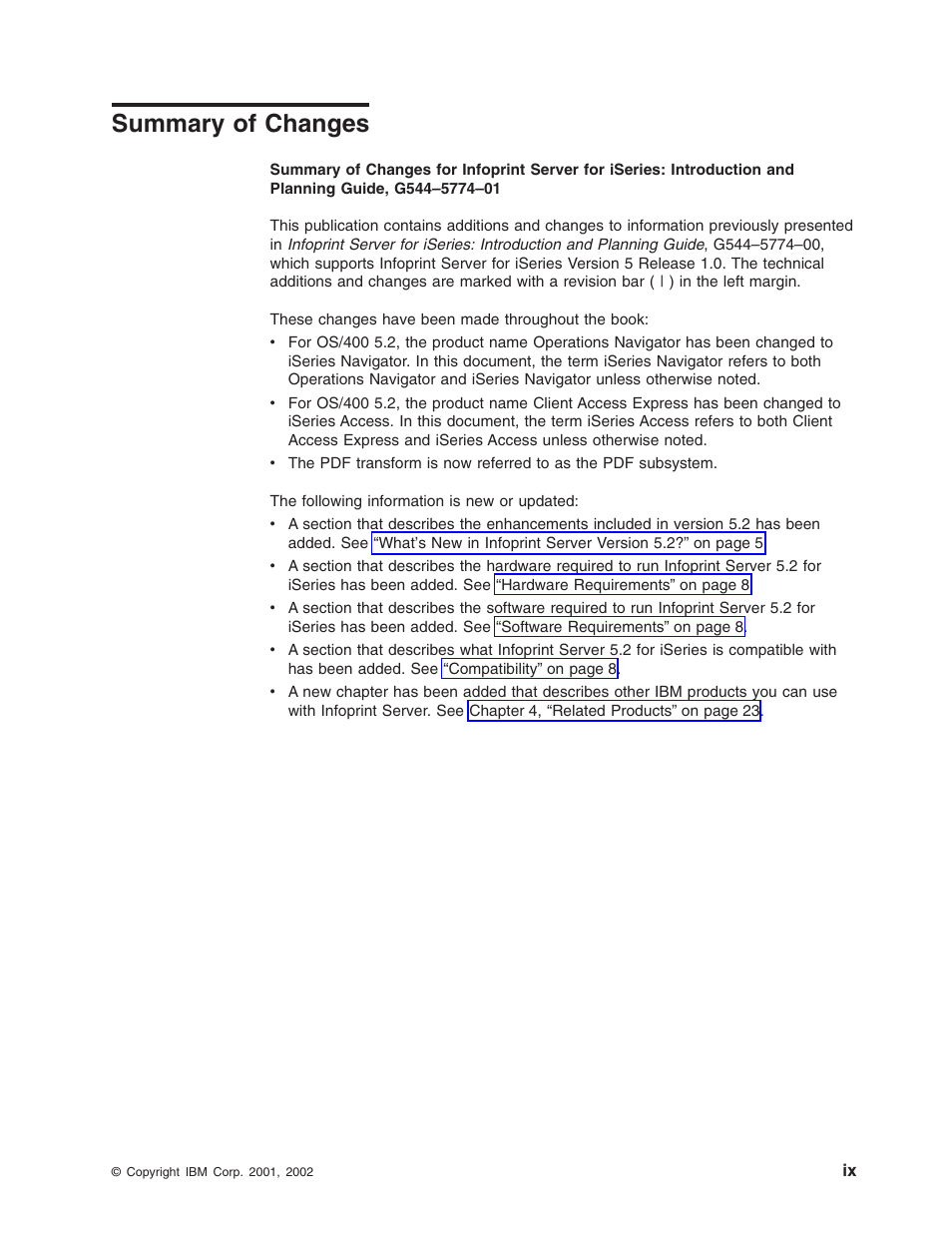 Summary of changes | IBM G544-5774-01 User Manual | Page 11 / 56