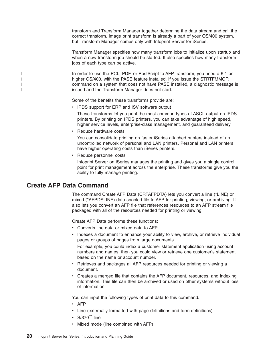 Create afp data command | IBM G544-5774-01 User Manual | Page 32 / 56