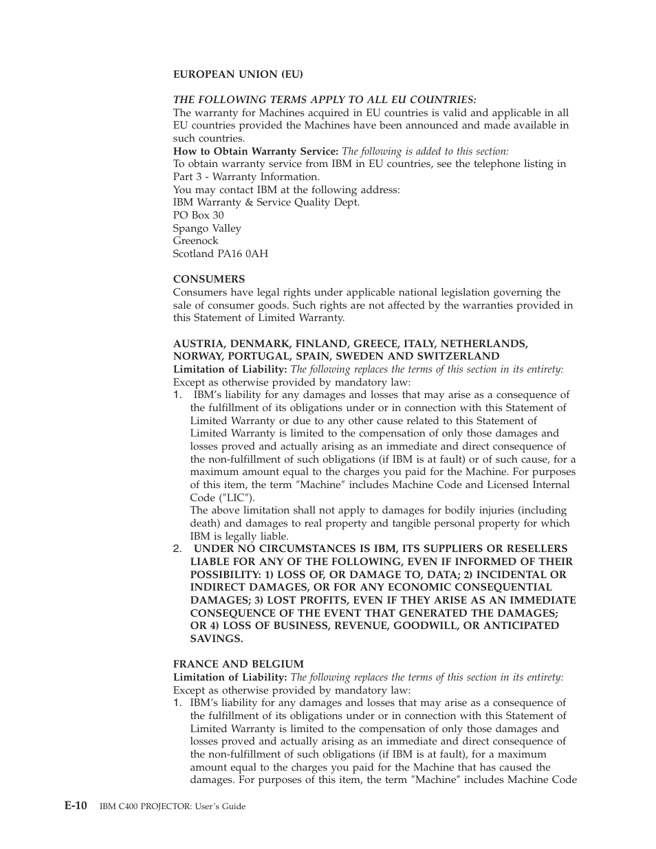 IBM PROJECTOR C400 User Manual | Page 76 / 94