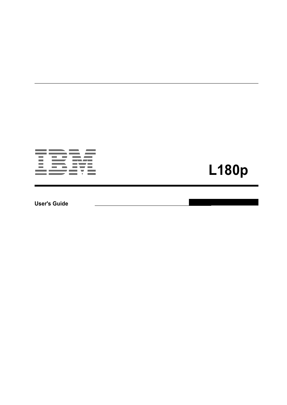 IBM L180p User Manual | 33 pages