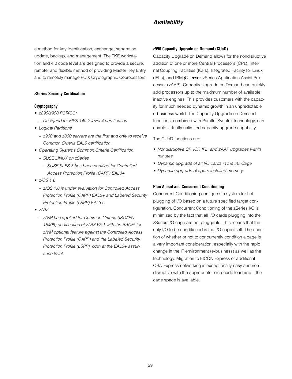 Availability | IBM z/OS User Manual | Page 29 / 88