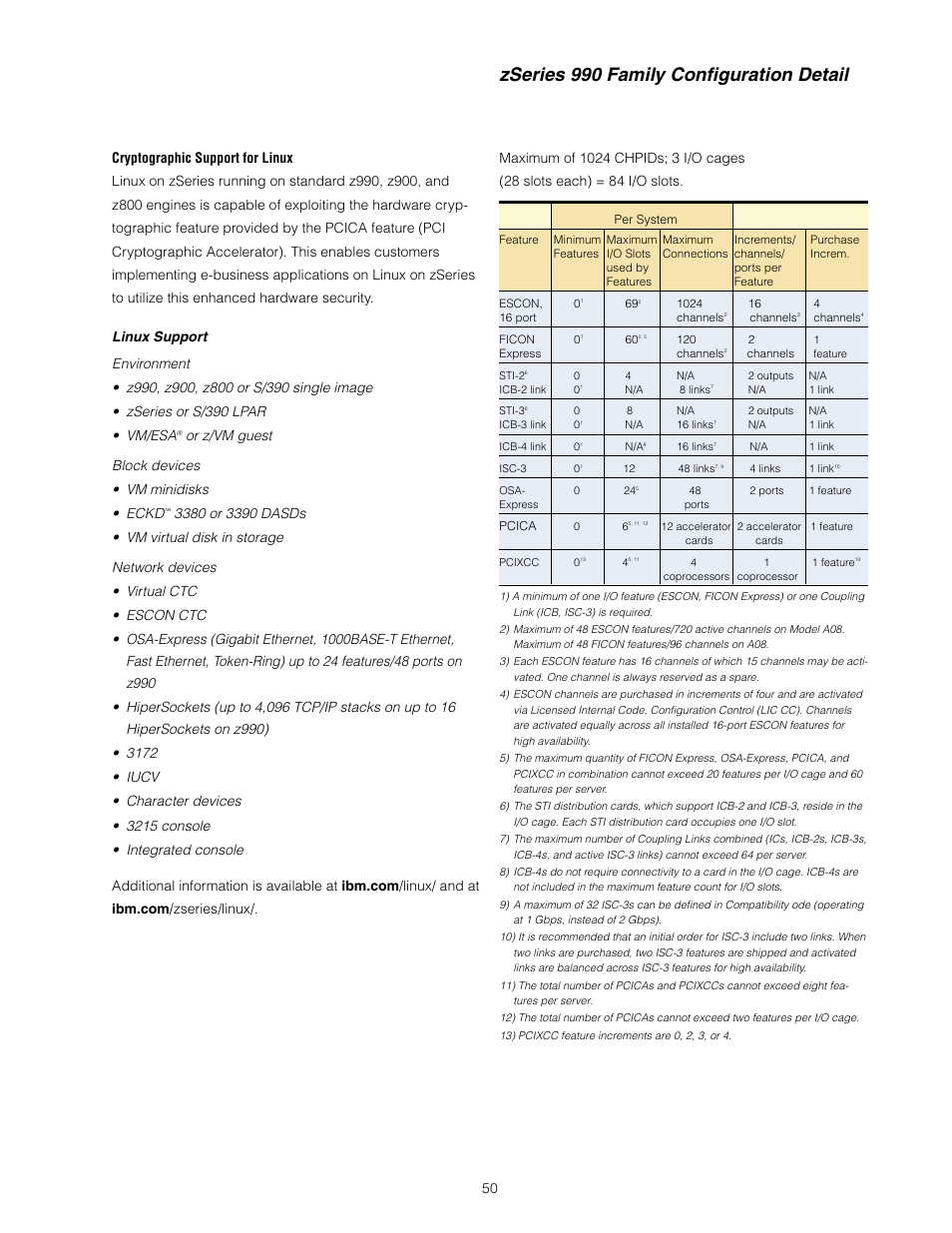 Zseries 990 family confi guration detail, Or z/vm guest block devices • vm minidisks • eckd | IBM z/OS User Manual | Page 50 / 88