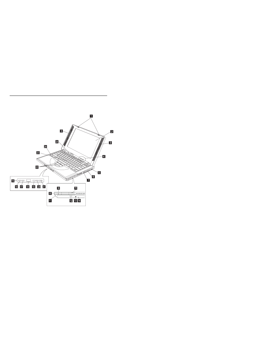 Locations, Front view, Locations front view | IBM 1412 User Manual | Page 76 / 91