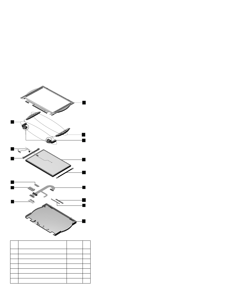 Lcd unit parts listing - 14.1, 1" lcd unit parts listing | IBM 1412 User Manual | Page 85 / 91