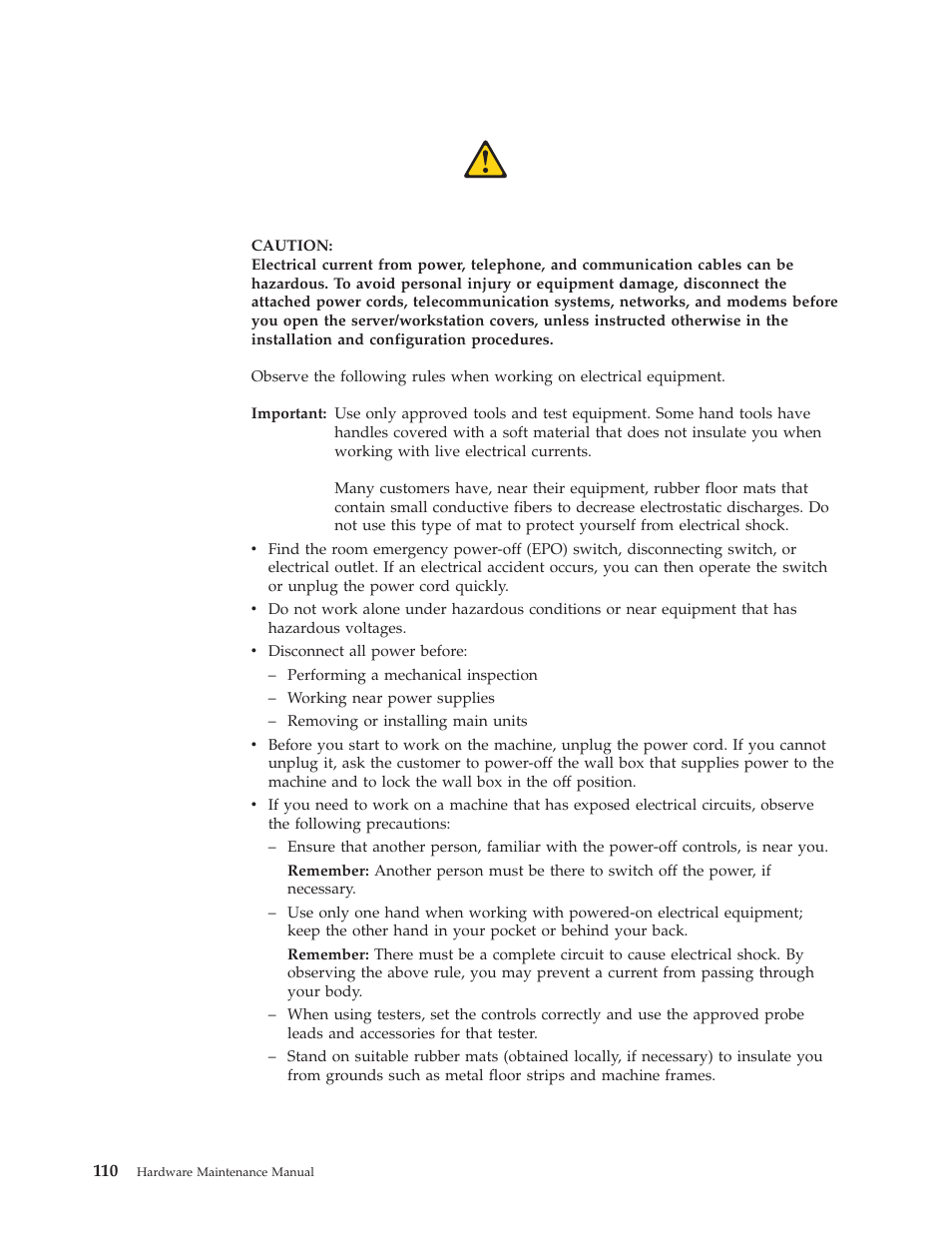 Electrical safety | IBM 8317 User Manual | Page 116 / 152