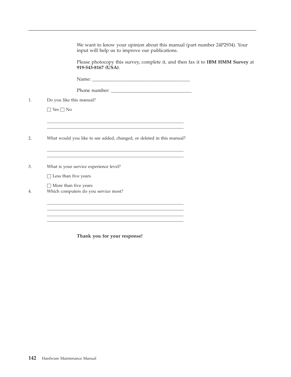 Send us your comments | IBM 8317 User Manual | Page 148 / 152