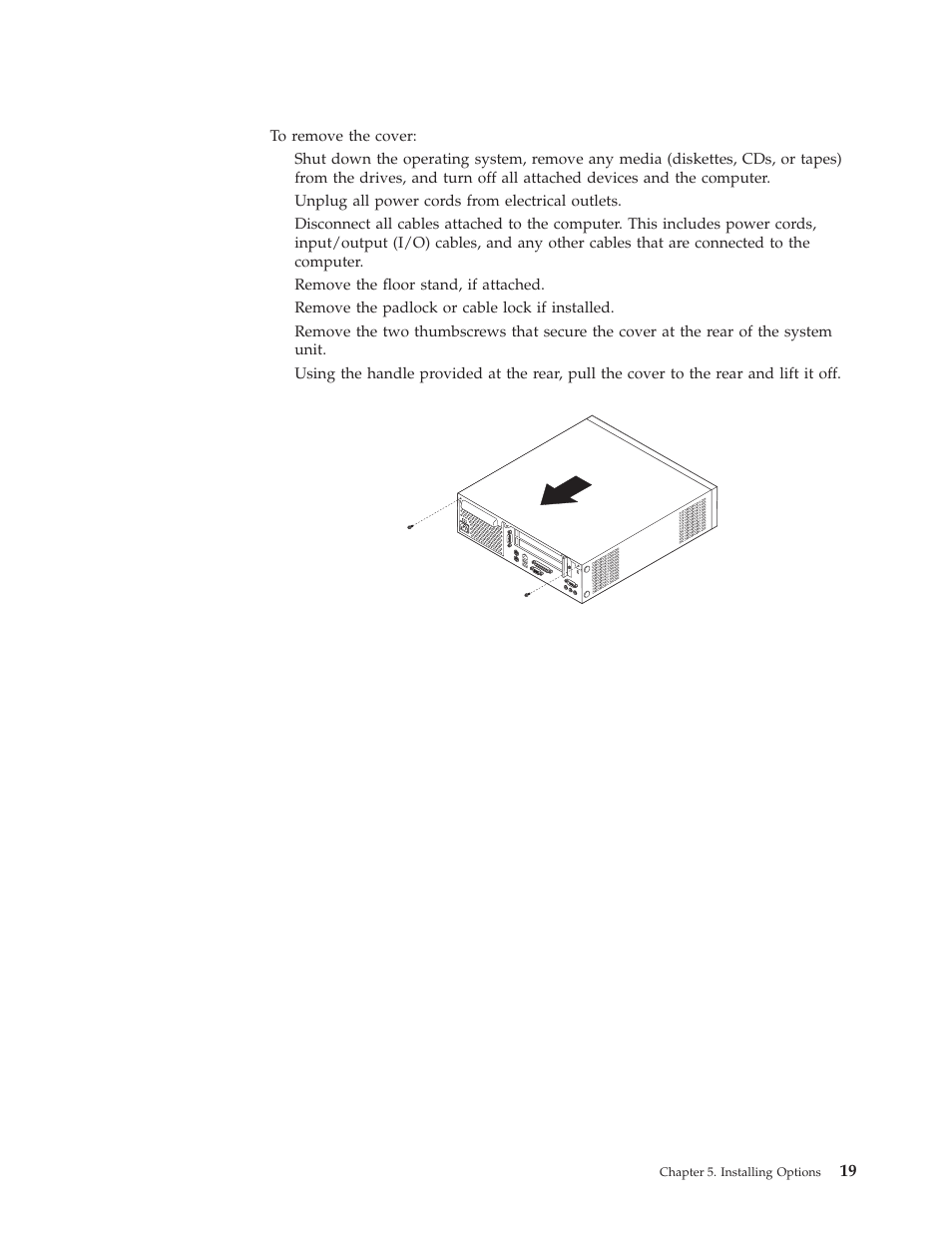 Removing the cover | IBM 8317 User Manual | Page 25 / 152