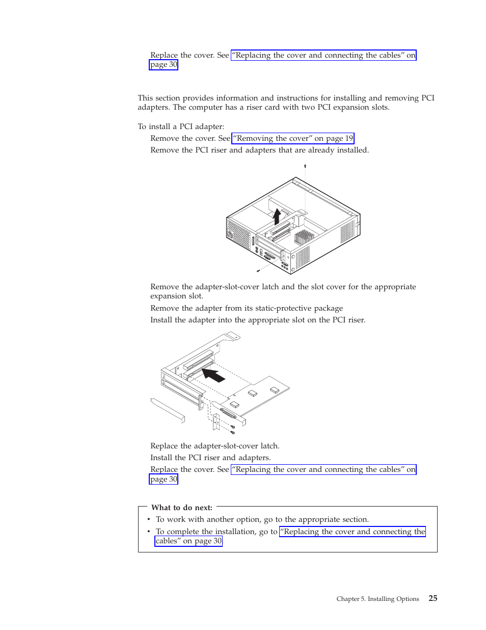 Installing pci adapters | IBM 8317 User Manual | Page 31 / 152
