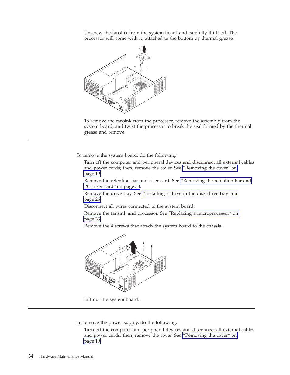 System board, Power supply | IBM 8317 User Manual | Page 40 / 152