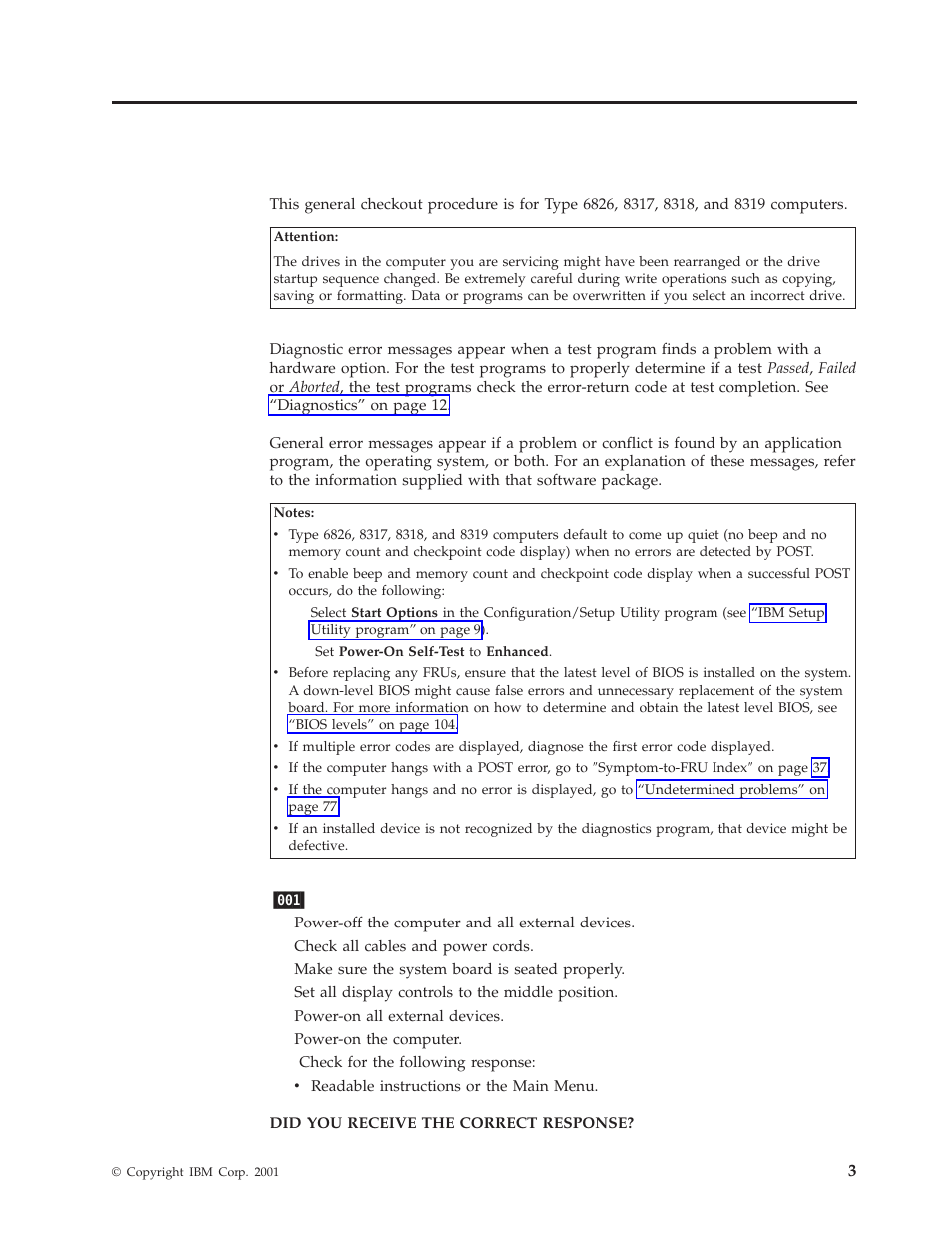 Chapter 2. general checkout | IBM 8317 User Manual | Page 9 / 152