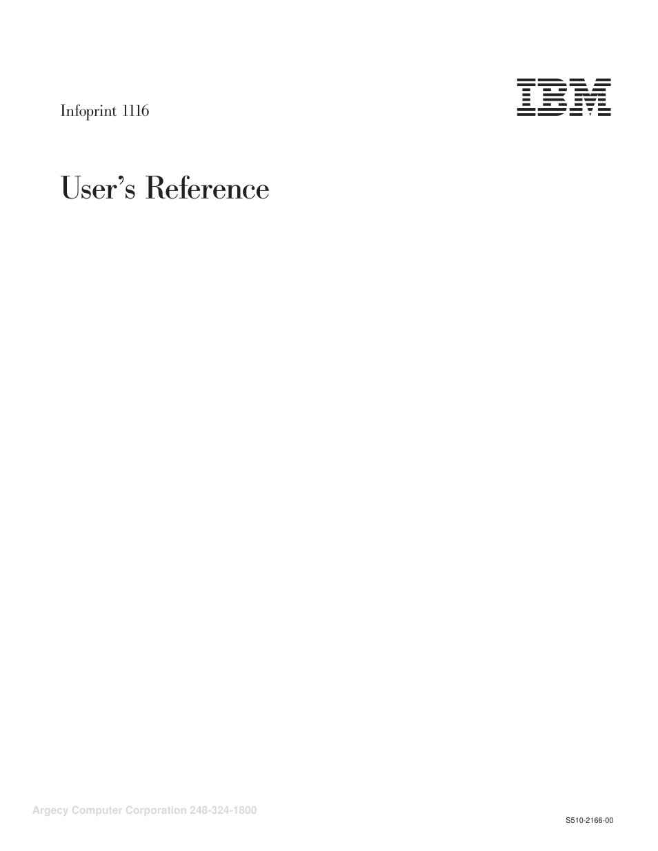 IBM INFOPRINT 1116 User Manual | 120 pages