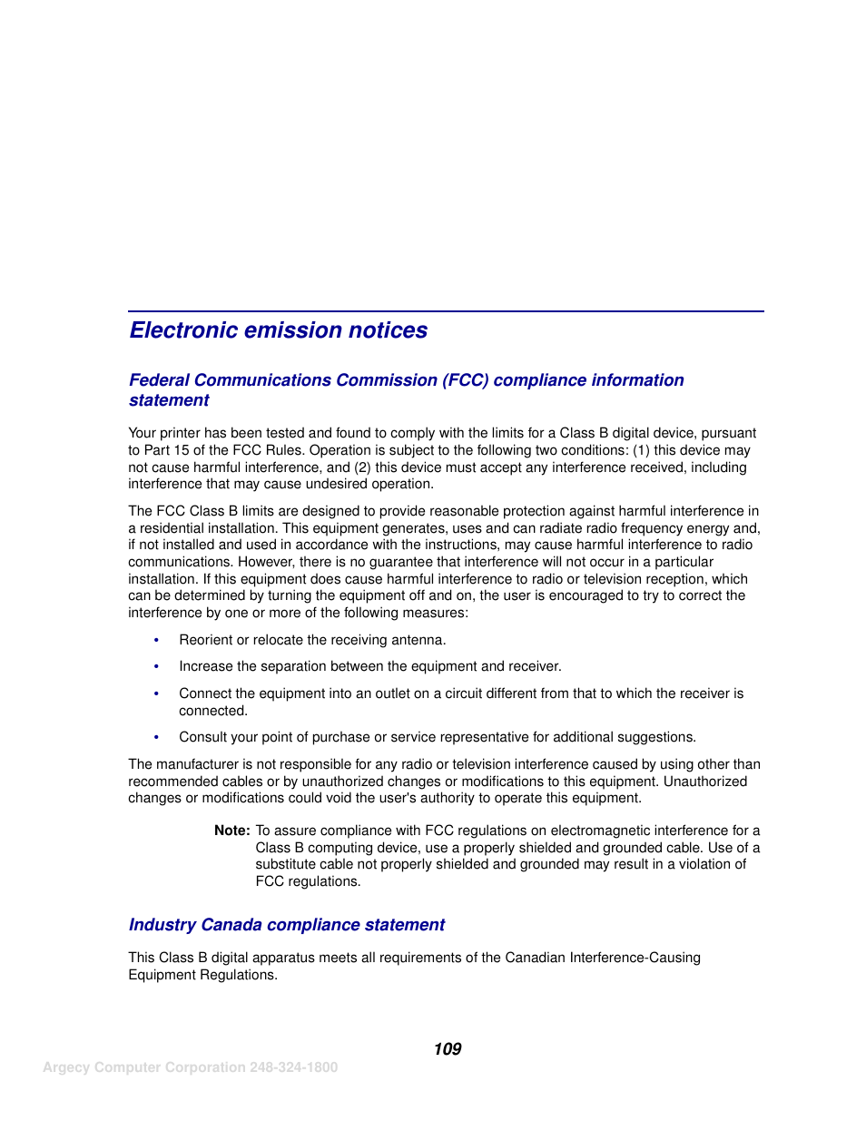 Electronic emission notices | IBM INFOPRINT 1116 User Manual | Page 113 / 120