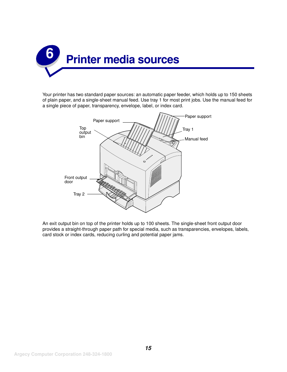 Printer media sources | IBM INFOPRINT 1116 User Manual | Page 19 / 120