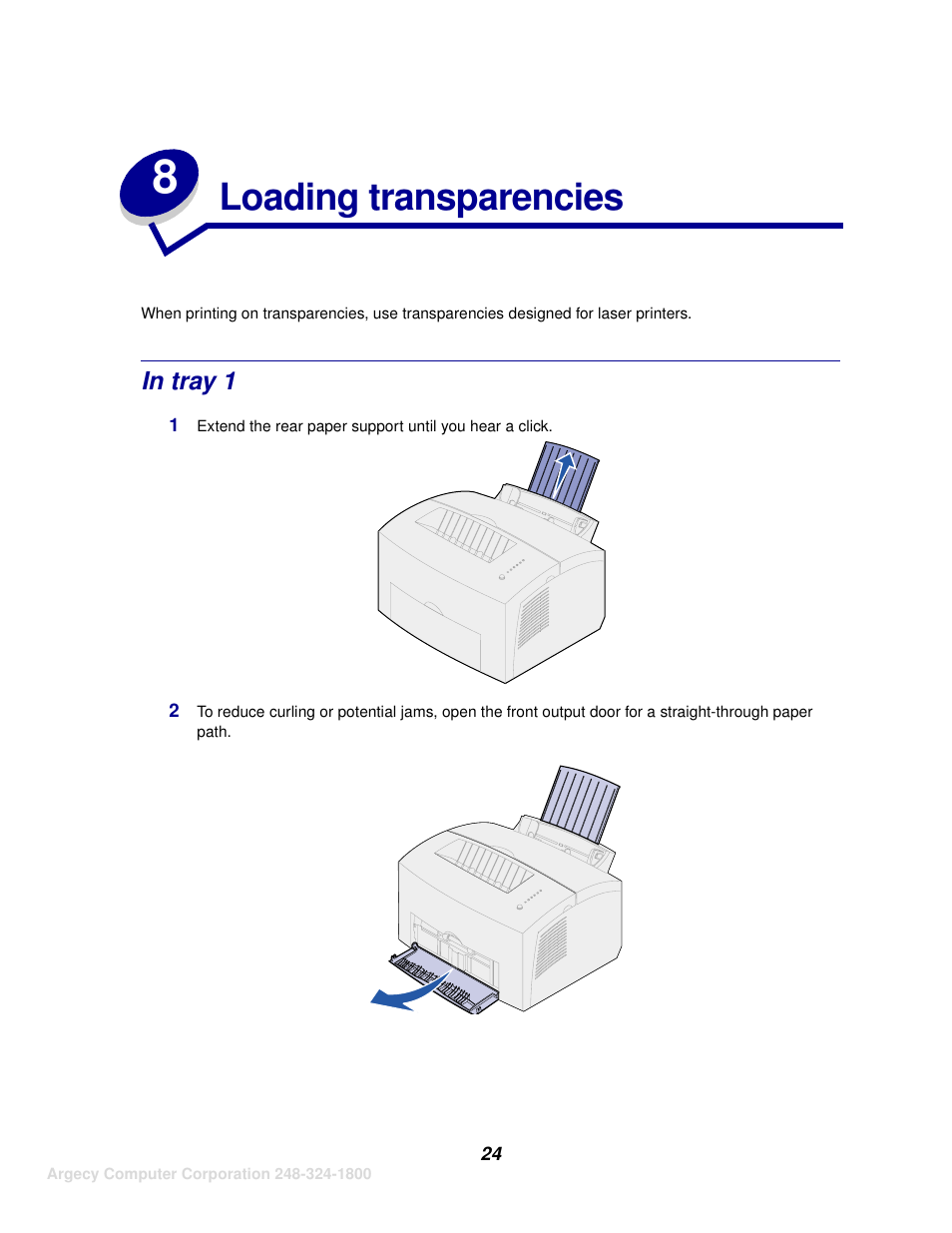 Loading transparencies | IBM INFOPRINT 1116 User Manual | Page 28 / 120