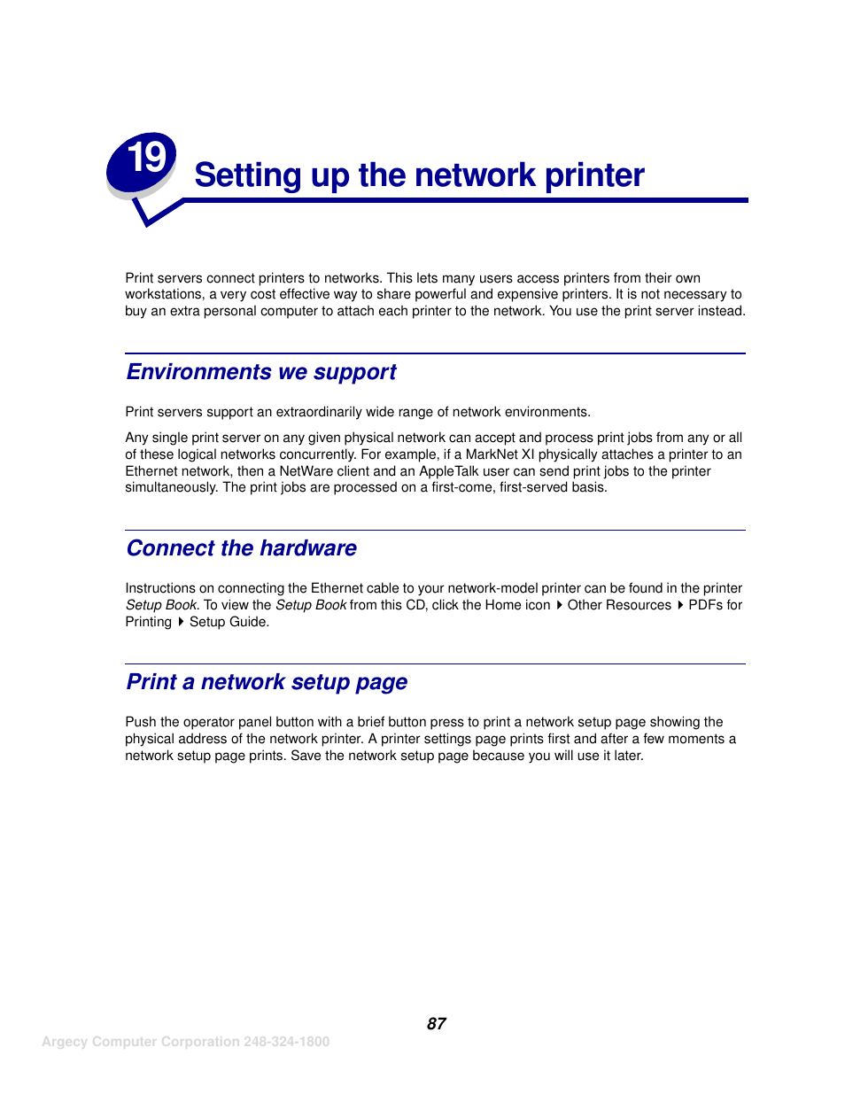 Setting up the network printer | IBM INFOPRINT 1116 User Manual | Page 91 / 120