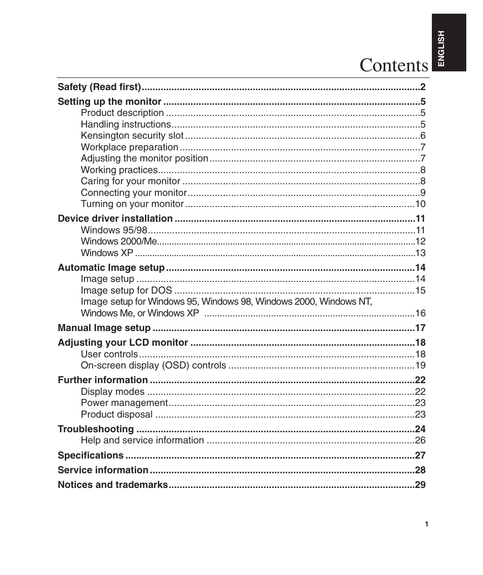 IBM L190 User Manual | Page 3 / 32