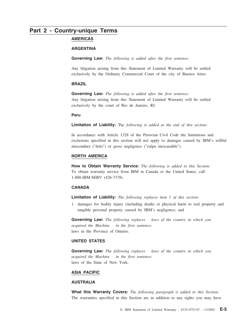 Part 2 - country-unique terms | IBM M400 User Manual | Page 63 / 86