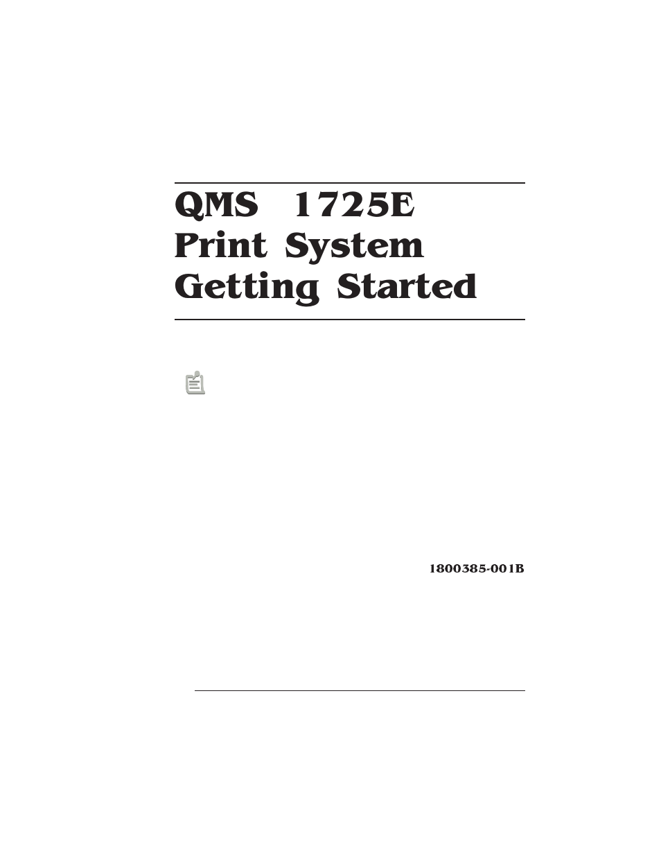 IBM Print System QMS 1725E User Manual | 94 pages