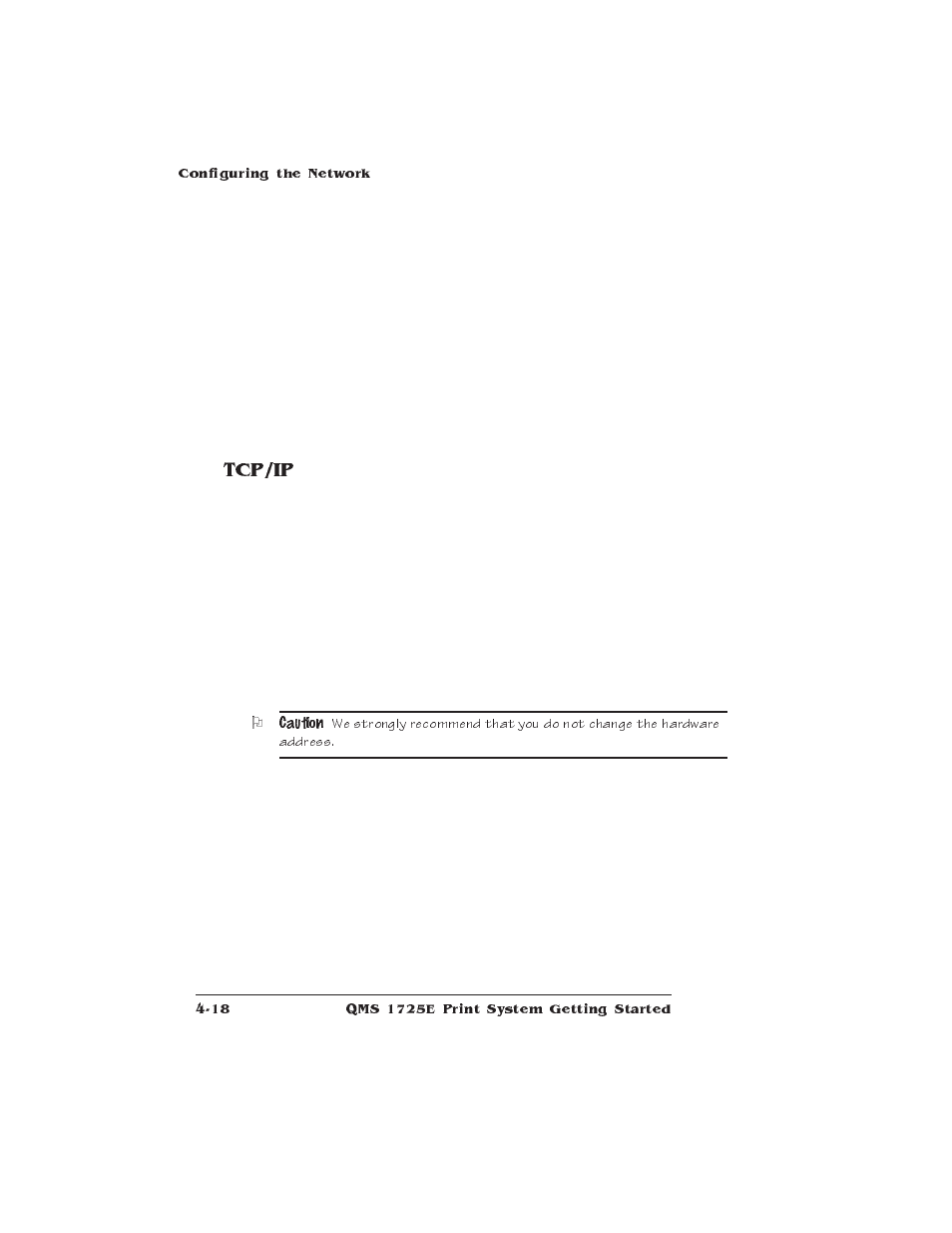 Tcp/ip | IBM Print System QMS 1725E User Manual | Page 70 / 94