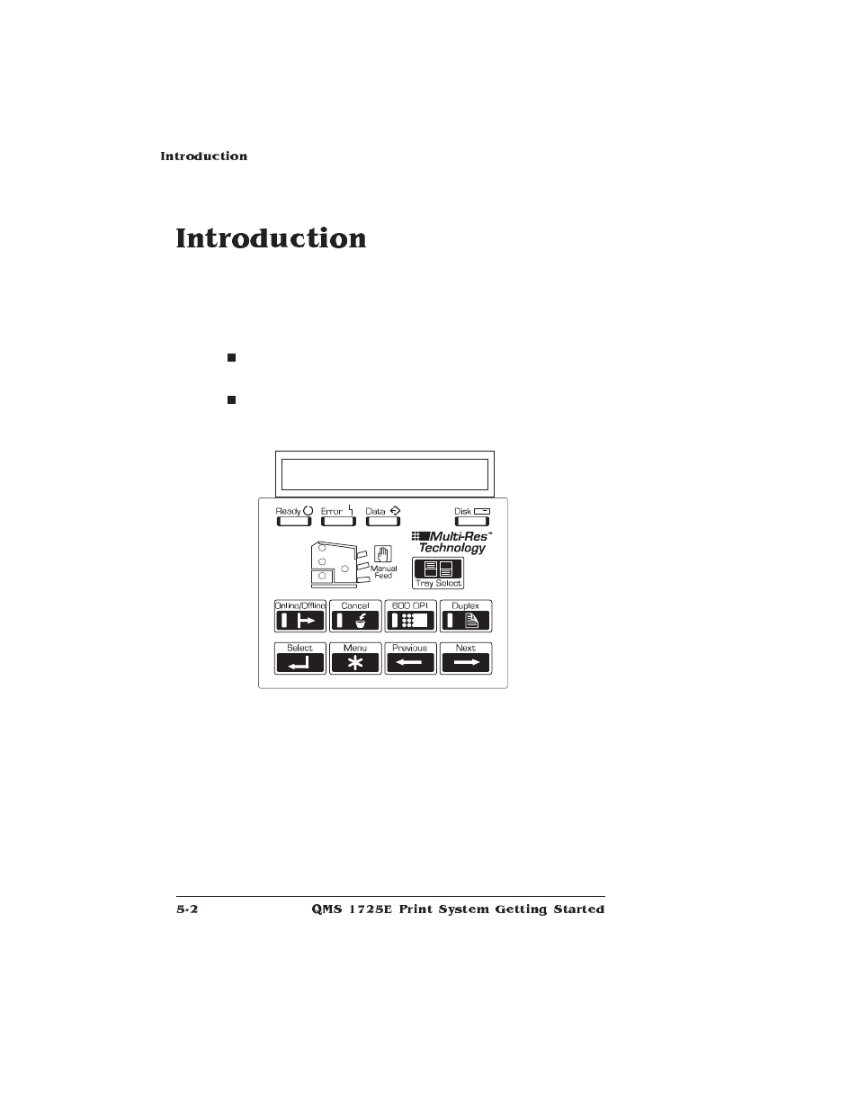 Introduction, Message window | IBM Print System QMS 1725E User Manual | Page 74 / 94
