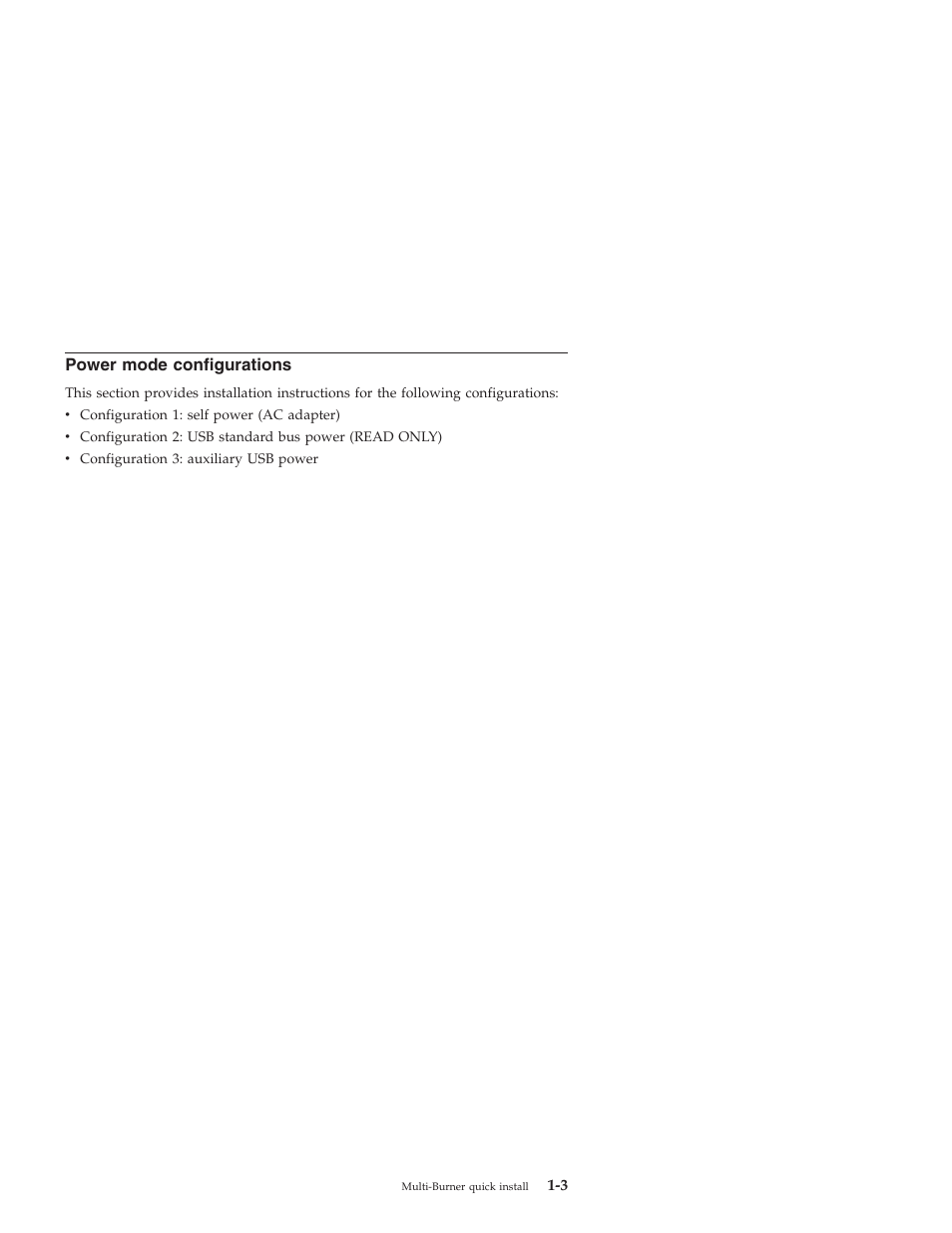 Power mode configurations, Power, Mode | Configurations | IBM 22P9189 User Manual | Page 17 / 138