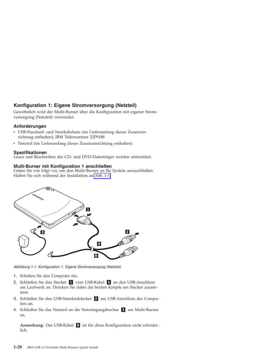 Konfiguration, Eigene, Stromversorgung | Netzteil) | IBM 22P9189 User Manual | Page 42 / 138