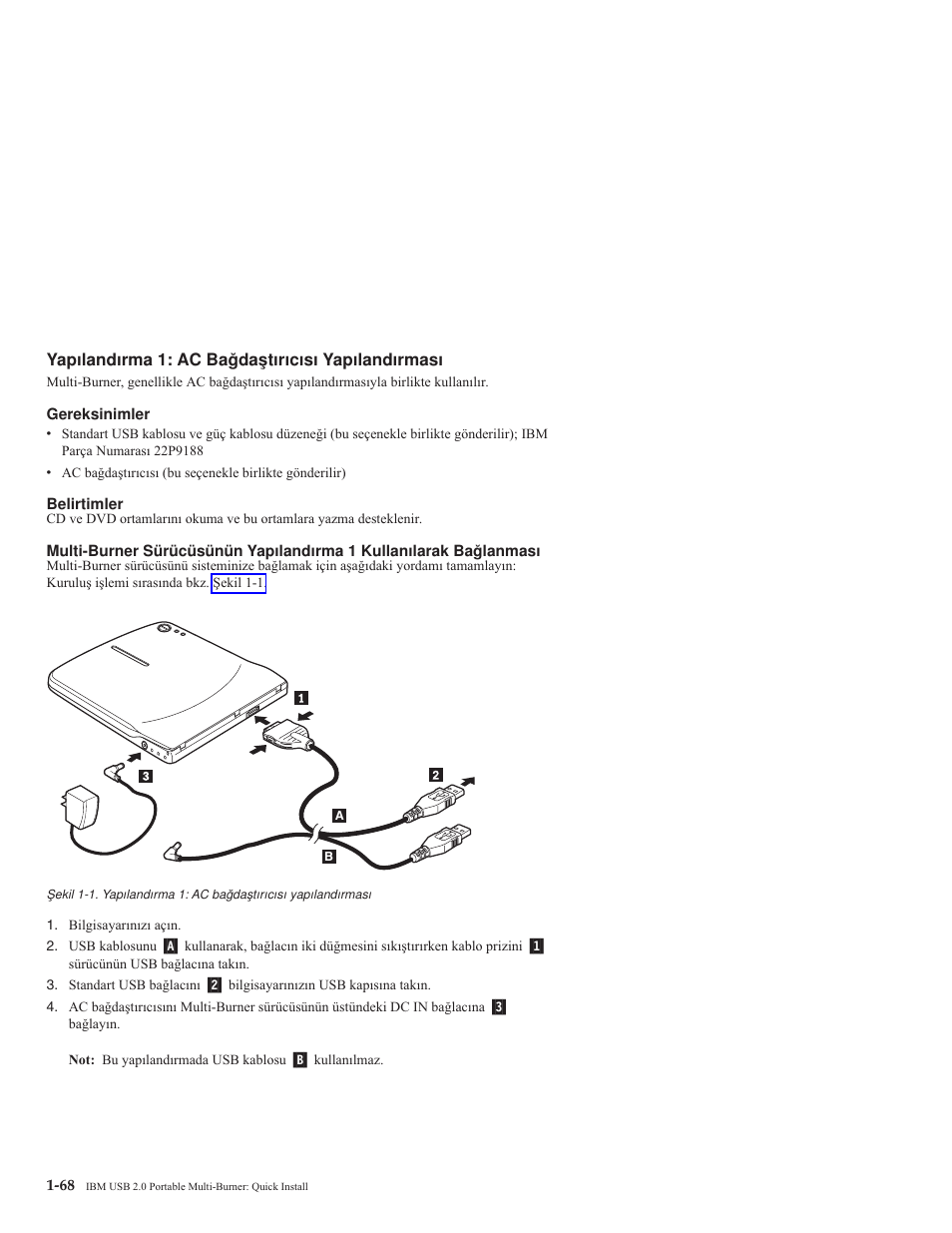 Yapılandırma, Bağdaştırıcısı, Yapılandırması | IBM 22P9189 User Manual | Page 82 / 138