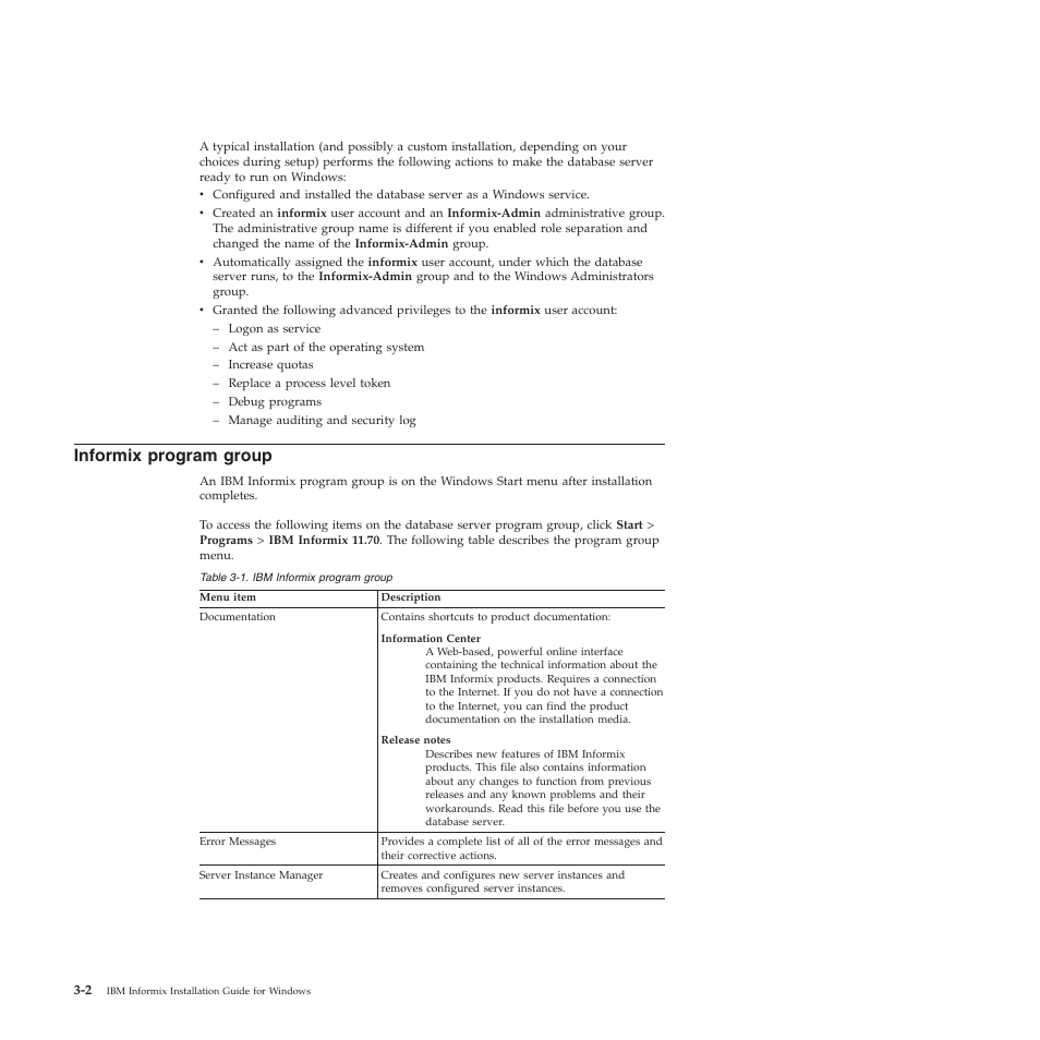 Informix program group | IBM GC23-7753-05 User Manual | Page 34 / 56