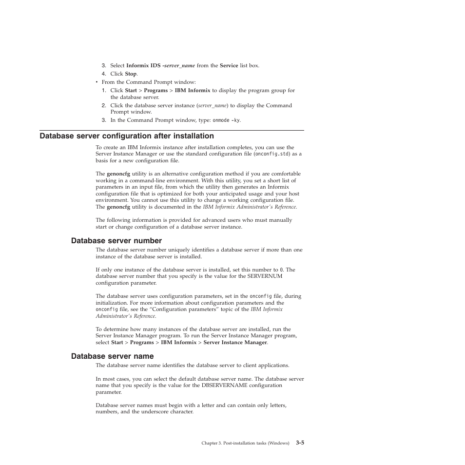 Database server configuration after installation, Database server number, Database server name | IBM GC23-7753-05 User Manual | Page 37 / 56