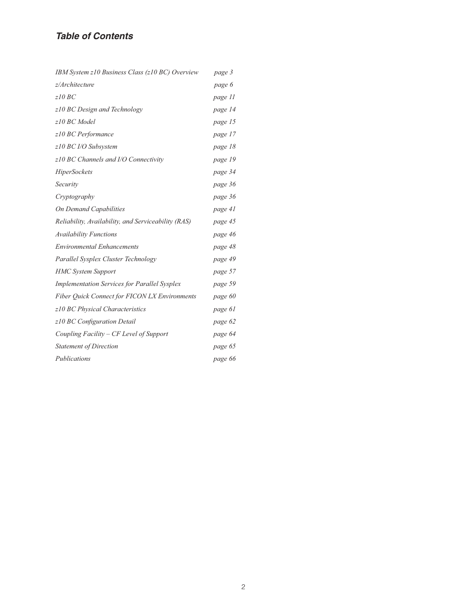 IBM Z10 BUISNESS CLASS Z10 BC User Manual | Page 2 / 67