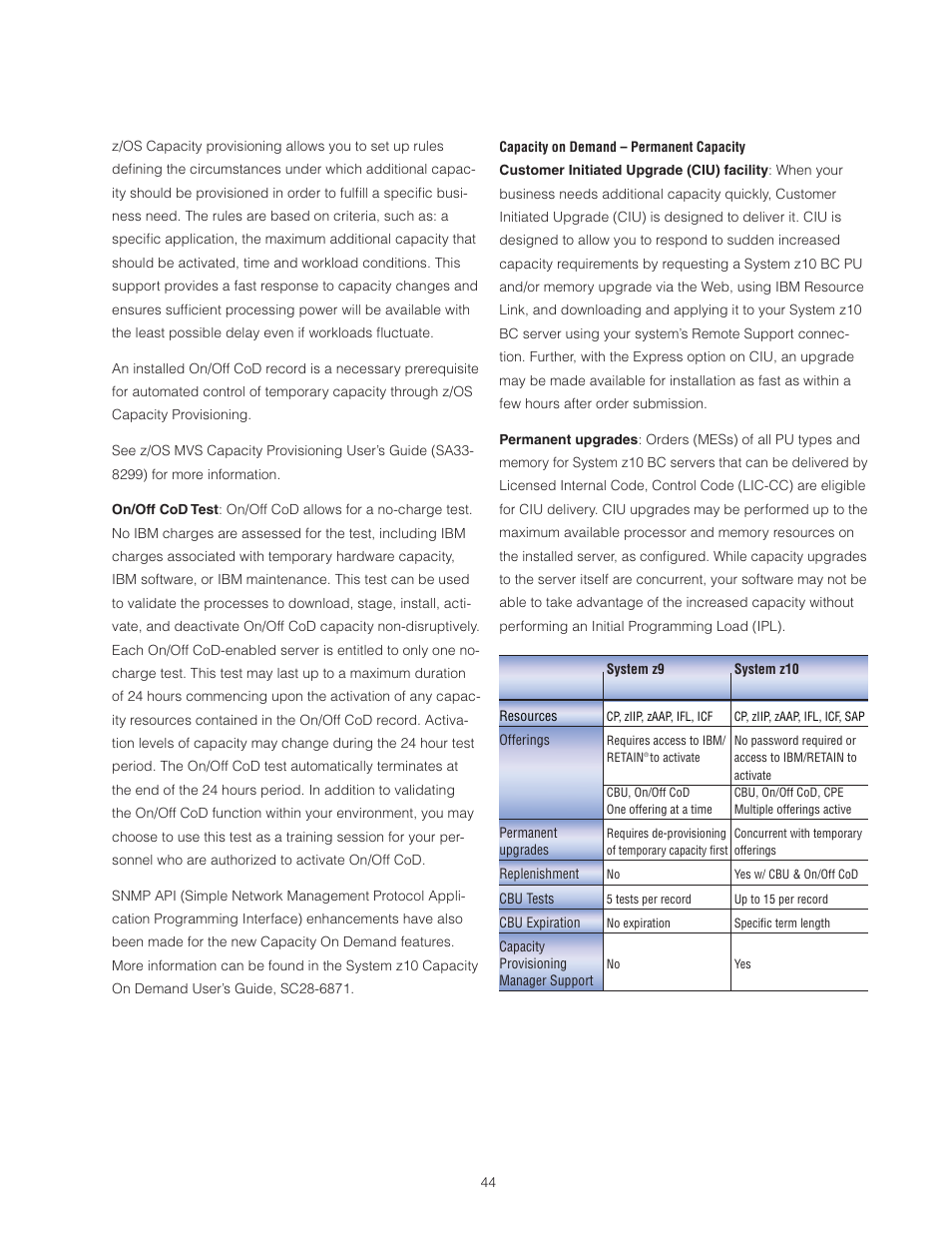 IBM Z10 BUISNESS CLASS Z10 BC User Manual | Page 44 / 67