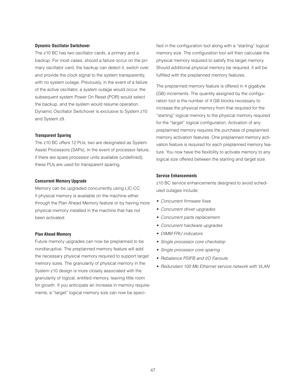 IBM Z10 BUISNESS CLASS Z10 BC User Manual | Page 47 / 67