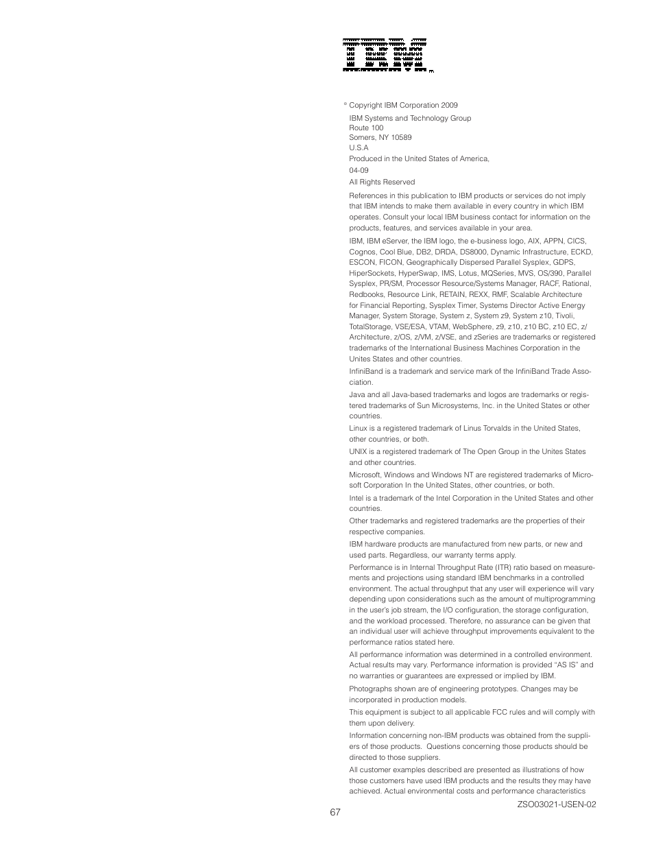 IBM Z10 BUISNESS CLASS Z10 BC User Manual | Page 67 / 67