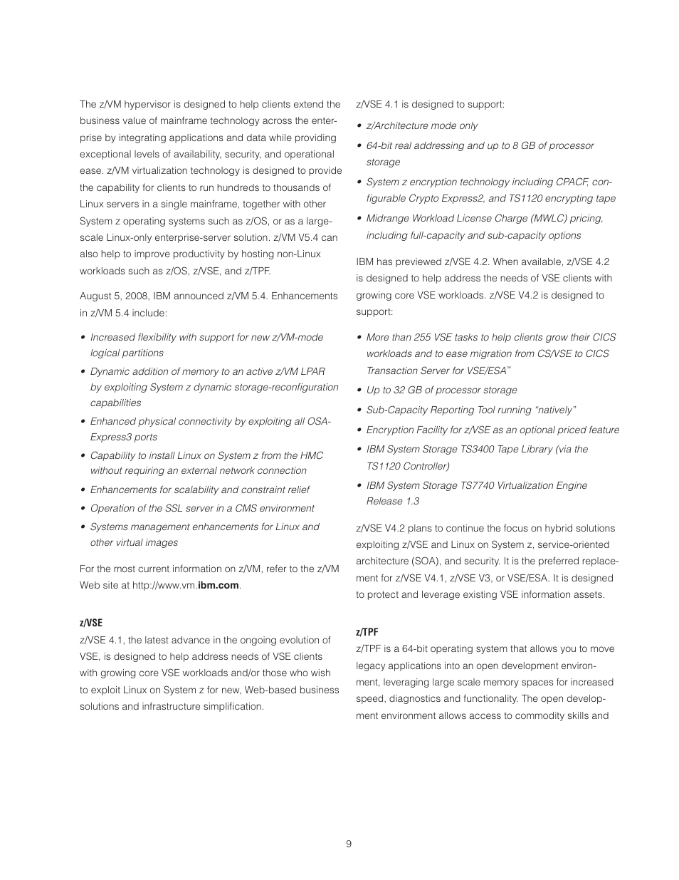 IBM Z10 BUISNESS CLASS Z10 BC User Manual | Page 9 / 67