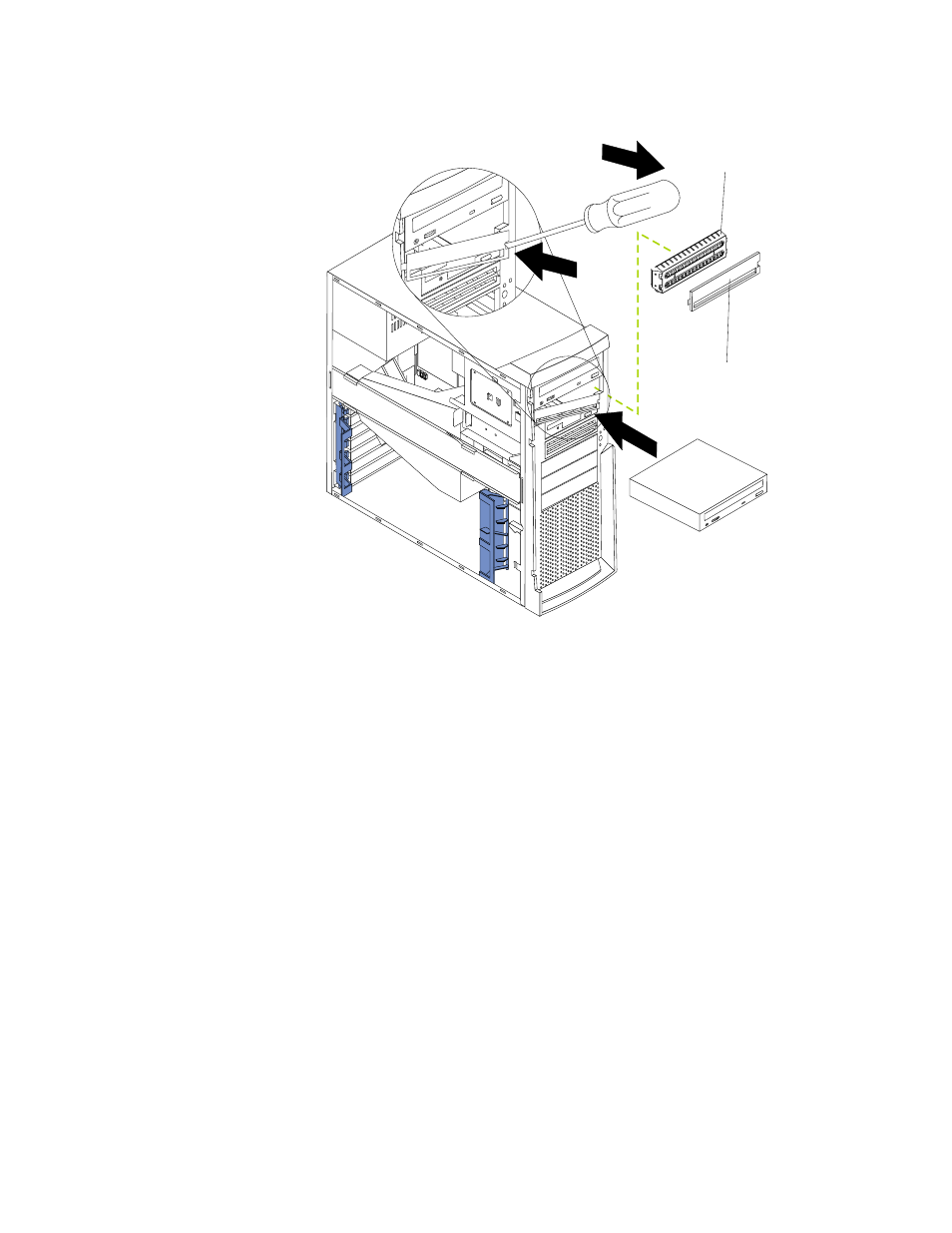 Installing a drive in bay 1, 2, 3, or 4 | IBM 220 User Manual | Page 56 / 148