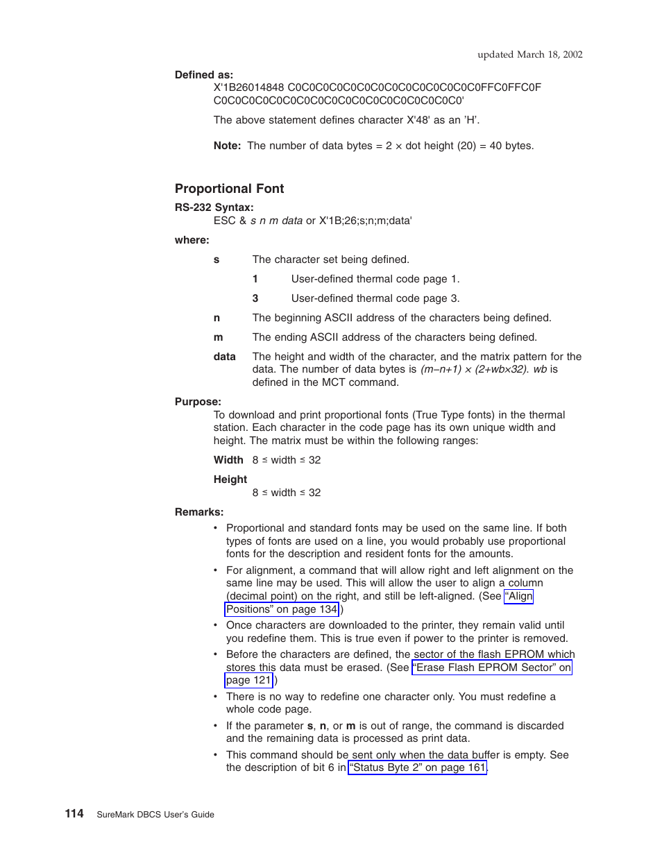 Proportional font | IBM TM7 User Manual | Page 138 / 210