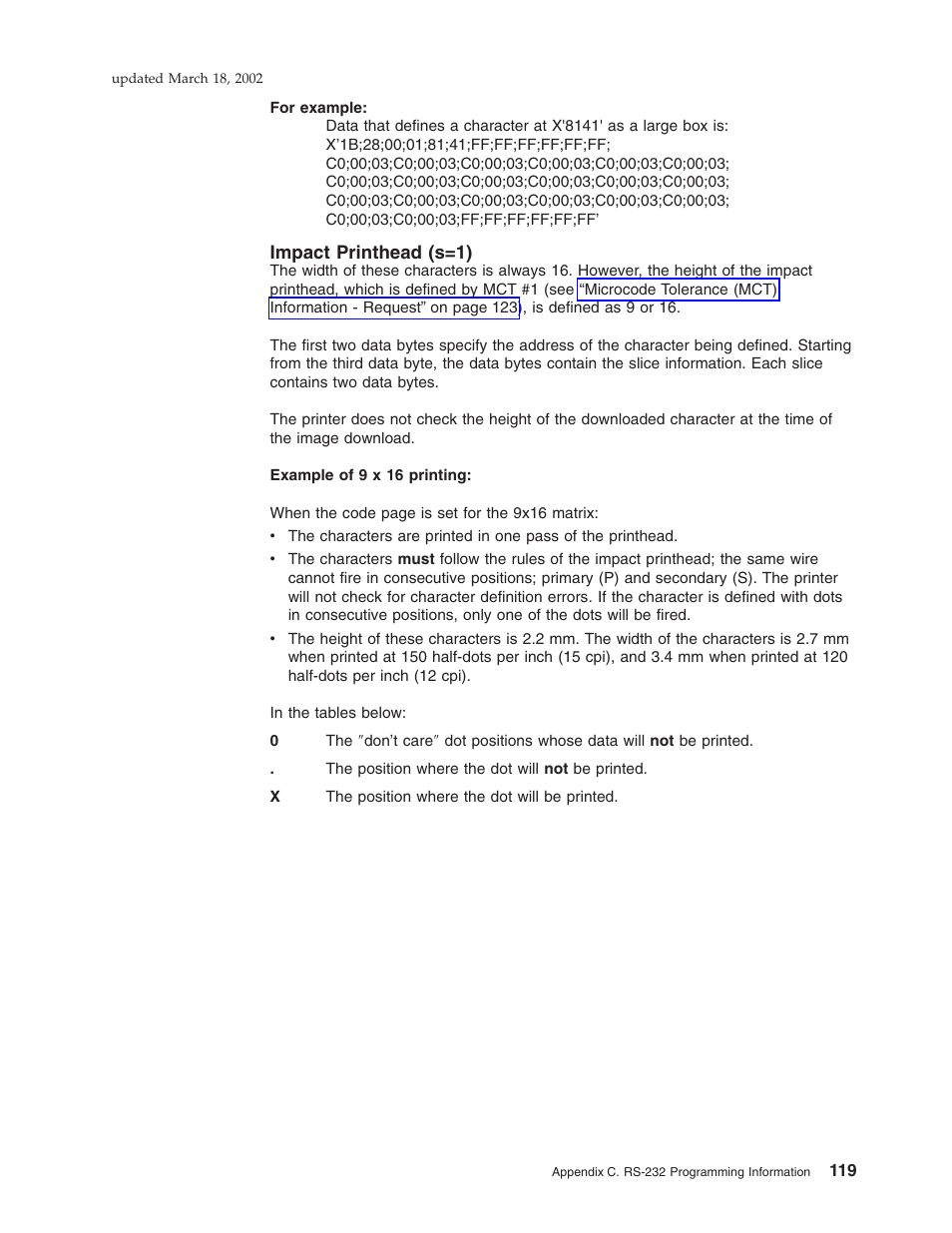 Impact printhead (s=1) | IBM TM7 User Manual | Page 143 / 210