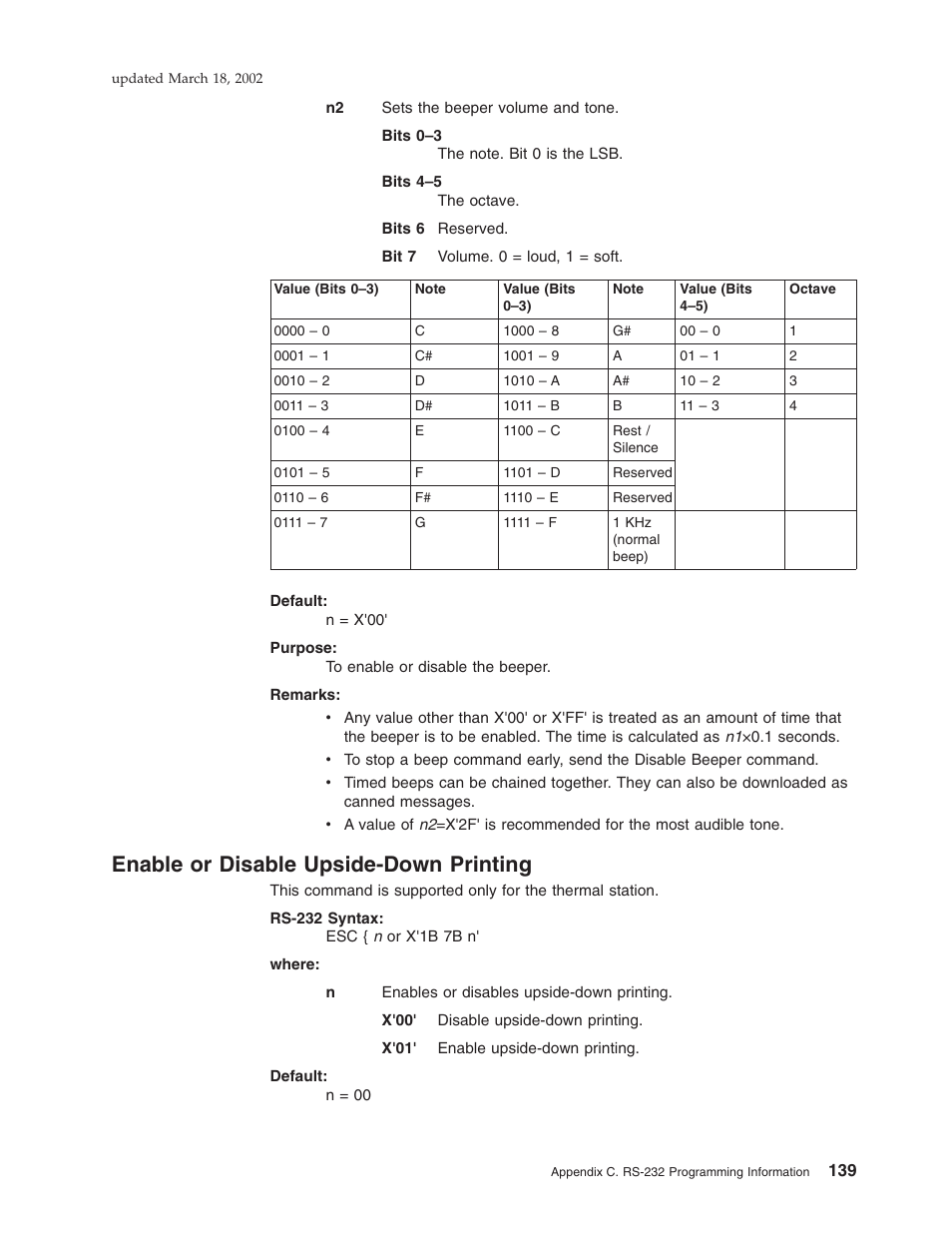 Enable or disable upside-down printing | IBM TM7 User Manual | Page 163 / 210