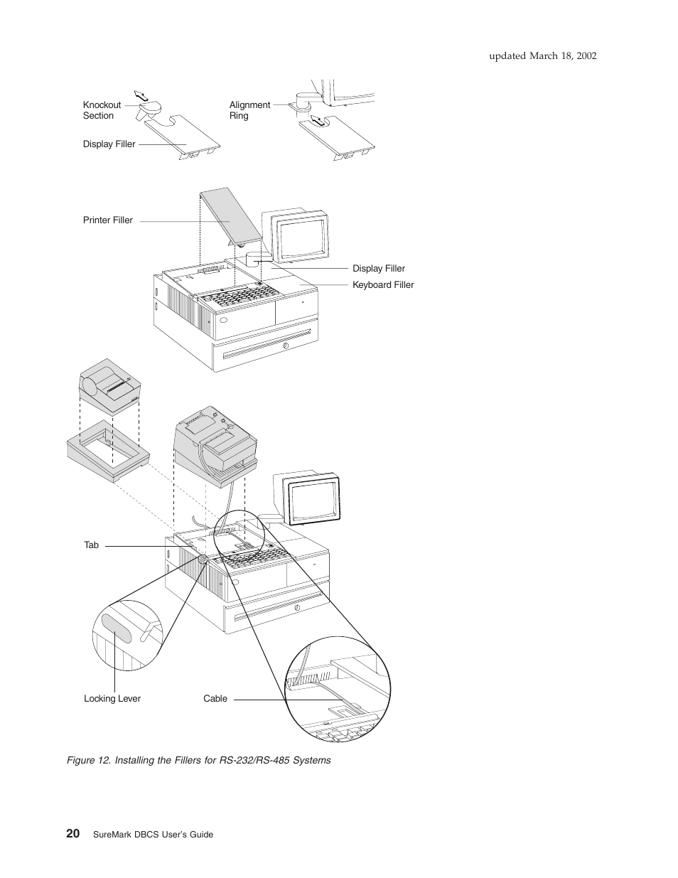 Installing the fillers for rs-232/rs-485 systems | IBM TM7 User Manual | Page 44 / 210