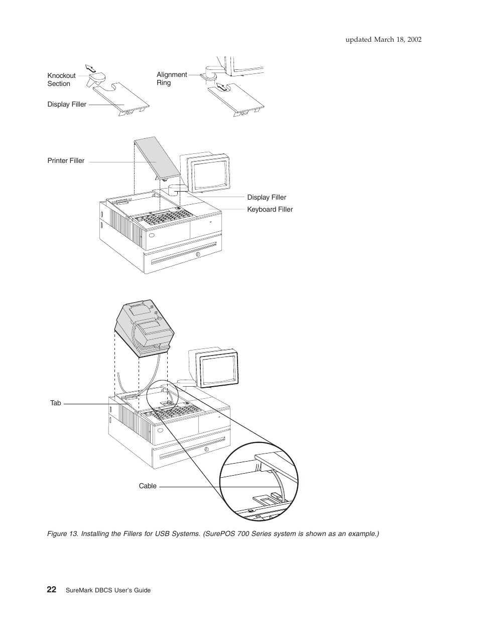 Installing the fillers for usb systems | IBM TM7 User Manual | Page 46 / 210