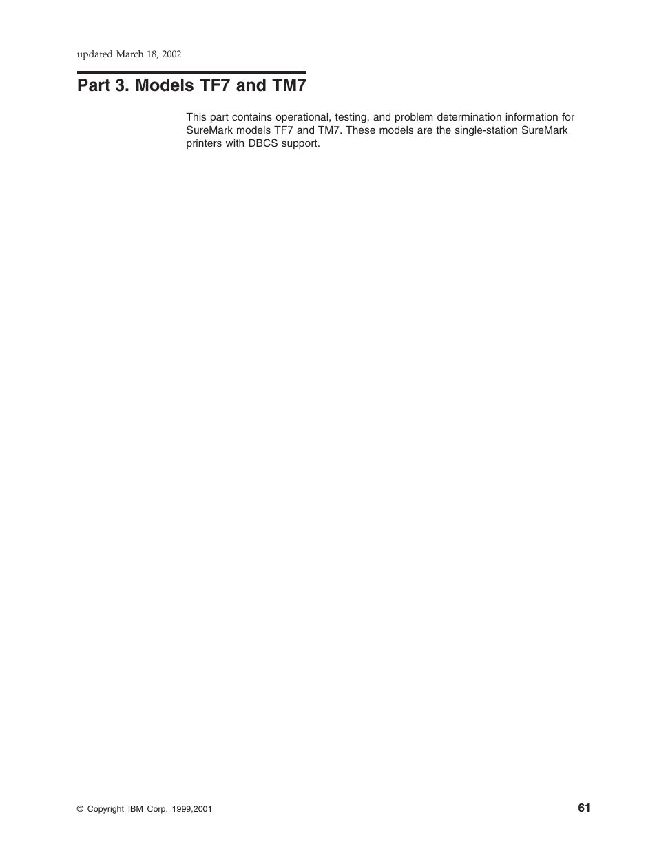 Part 3. models tf7 and tm7 | IBM TM7 User Manual | Page 85 / 210