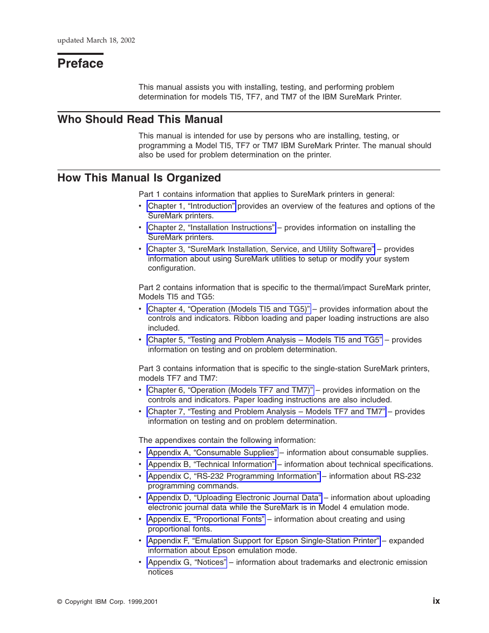 Preface, Who should read this manual, How this manual is organized | IBM TM7 User Manual | Page 9 / 210