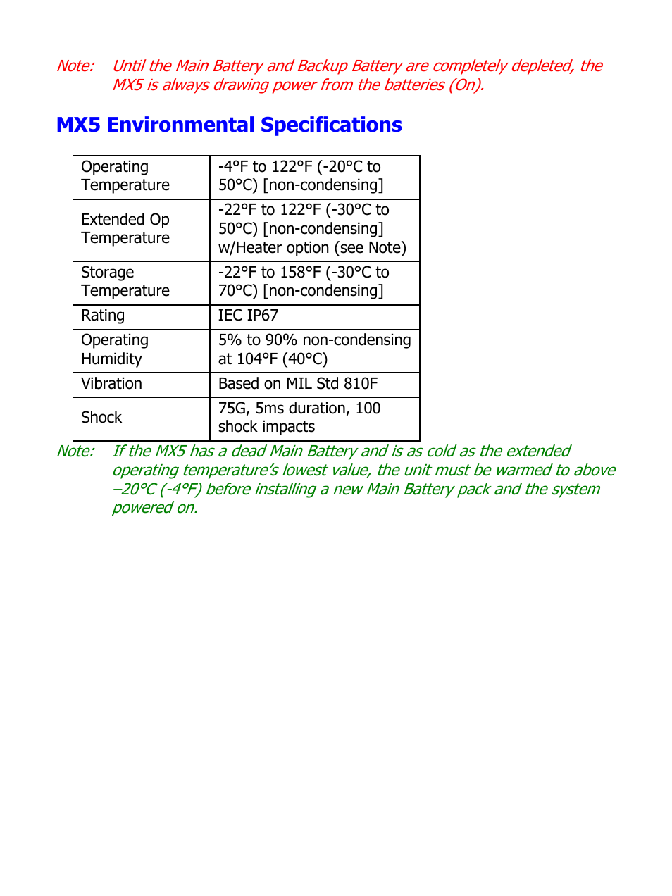 Mx5 environmental specifications | IBM MX5 User Manual | Page 8 / 41