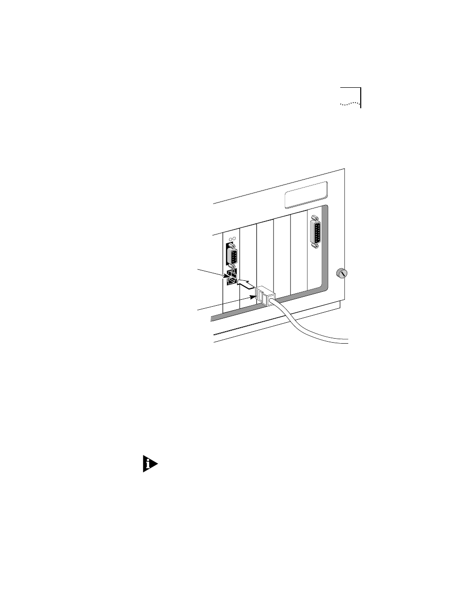 Connecting to unshielded twisted-pair (utp) cable, 1 locate the adapter’s rj-45 port on the backplate, Figure2-6 attaching the utp cable with the rj-45 | 2 align the rj-45 plug on the end of the unshielde, 3 insert the rj-45 plug into the adapter port, 4 connect the other end of the cable to a dual acc | IBM 09-0572-000 User Manual | Page 27 / 101
