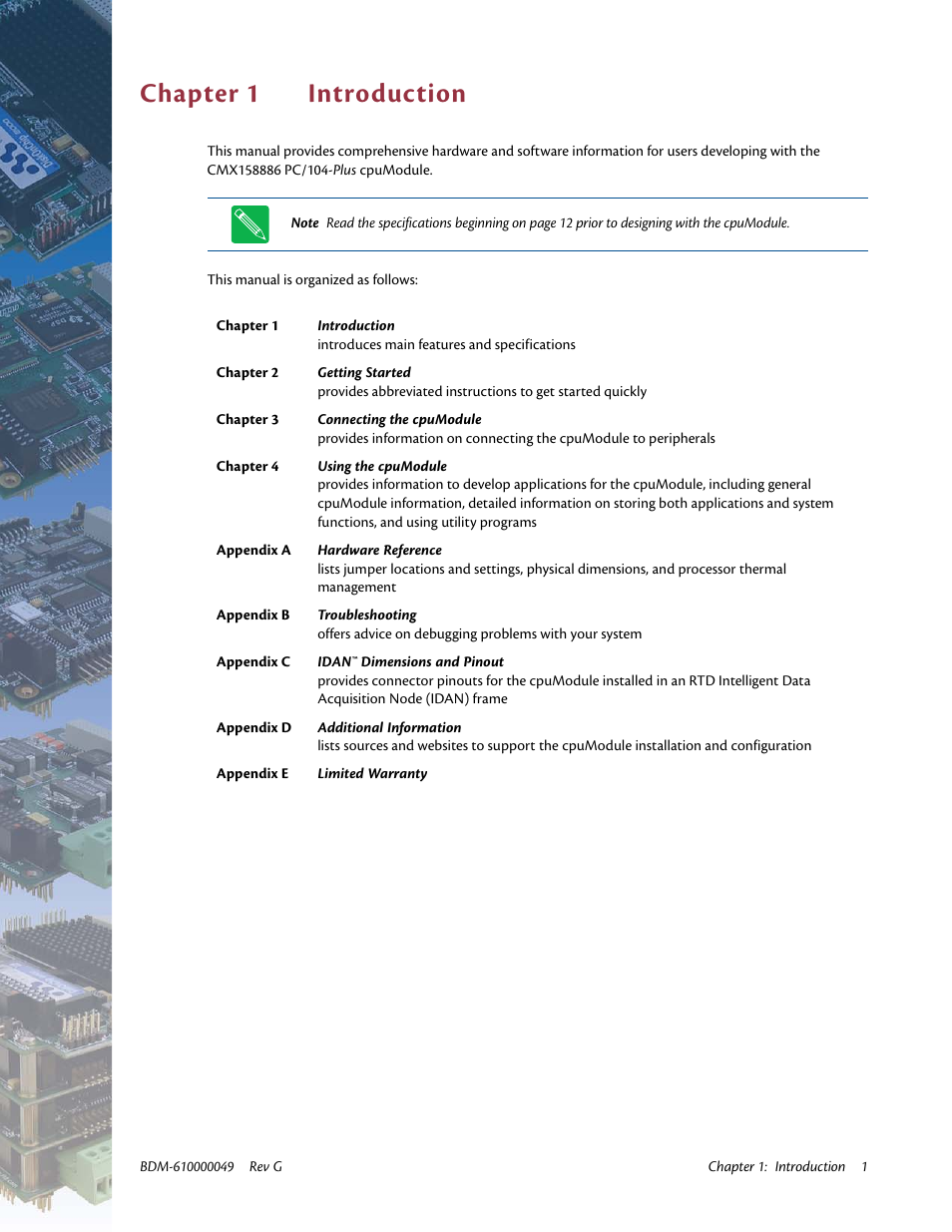 Chapter 1 introduction, Chapter 1, Introduction | IBM BDM-610000049 User Manual | Page 11 / 120