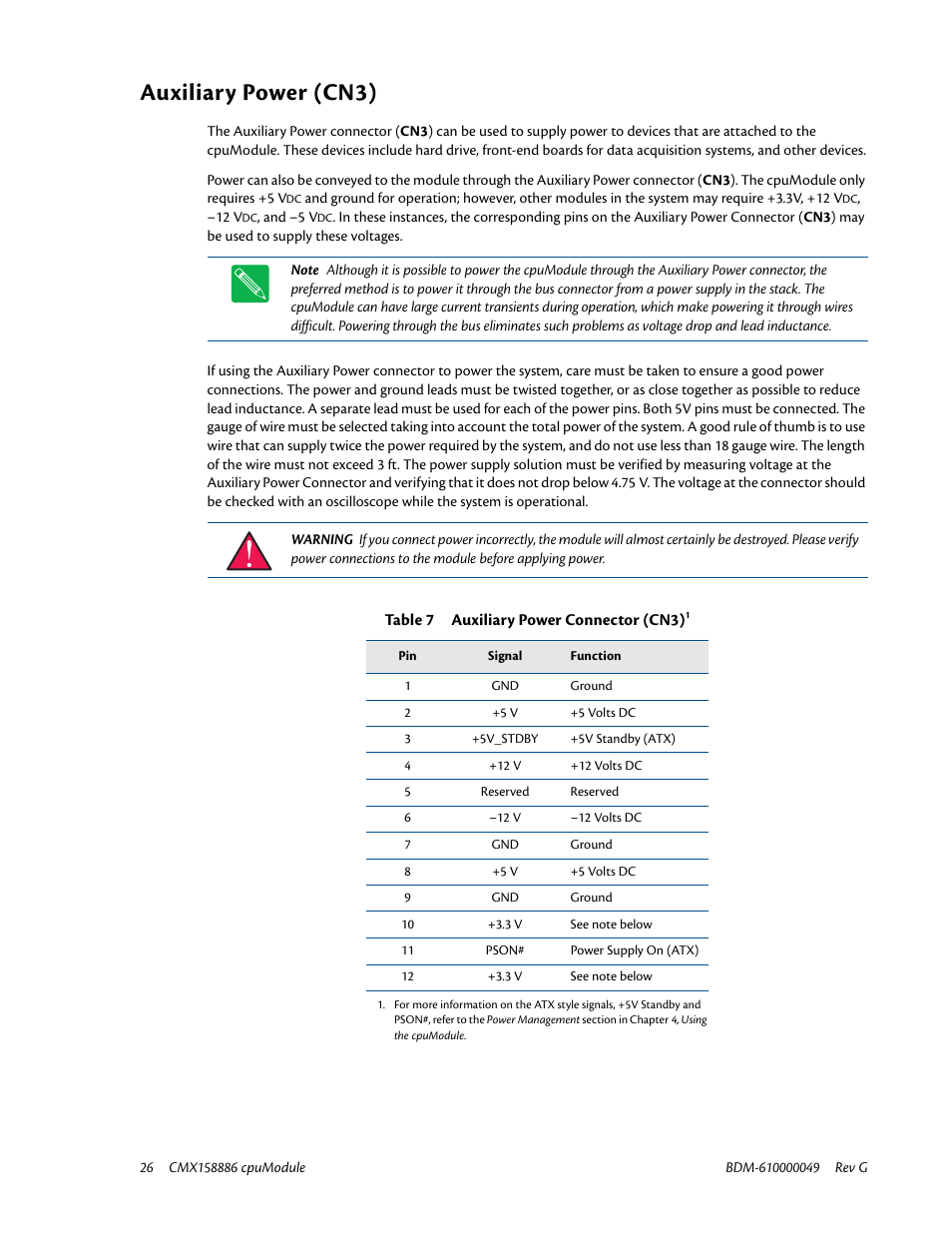 Auxiliary power (cn3) | IBM BDM-610000049 User Manual | Page 36 / 120