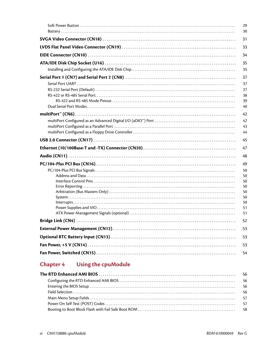 Chapter 4 using the cpumodule | IBM BDM-610000049 User Manual | Page 6 / 120