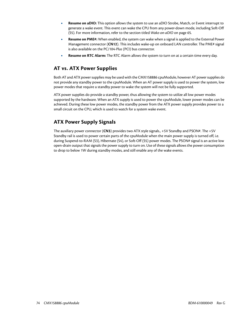 At vs. atx power supplies, Atx power supply signals | IBM BDM-610000049 User Manual | Page 84 / 120