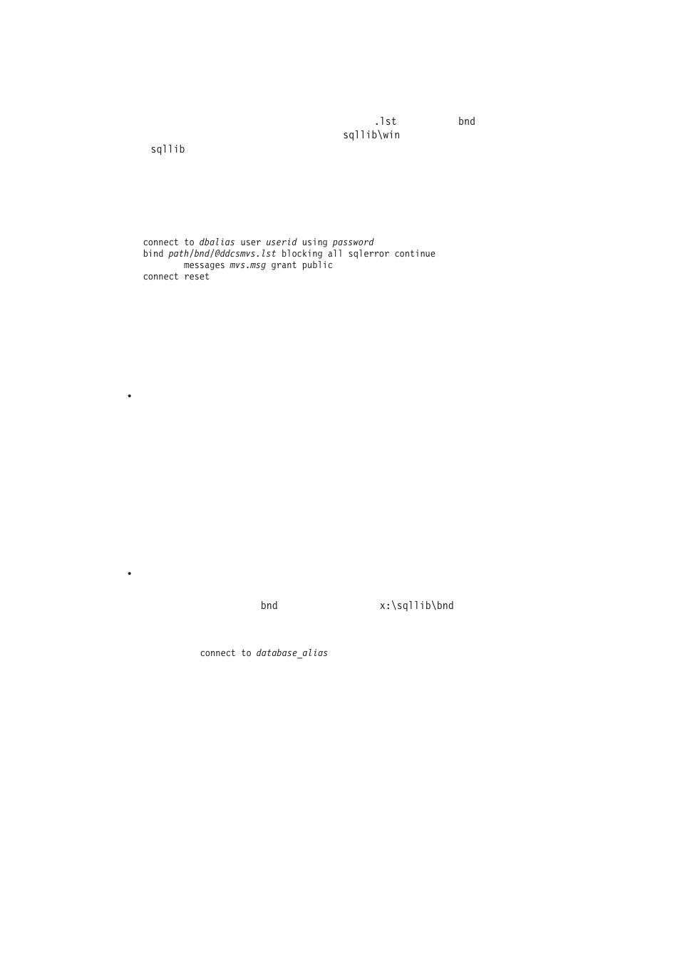 Binding to host databases, Binding to db2 universal databases | IBM GC09-2830-00 User Manual | Page 132 / 196