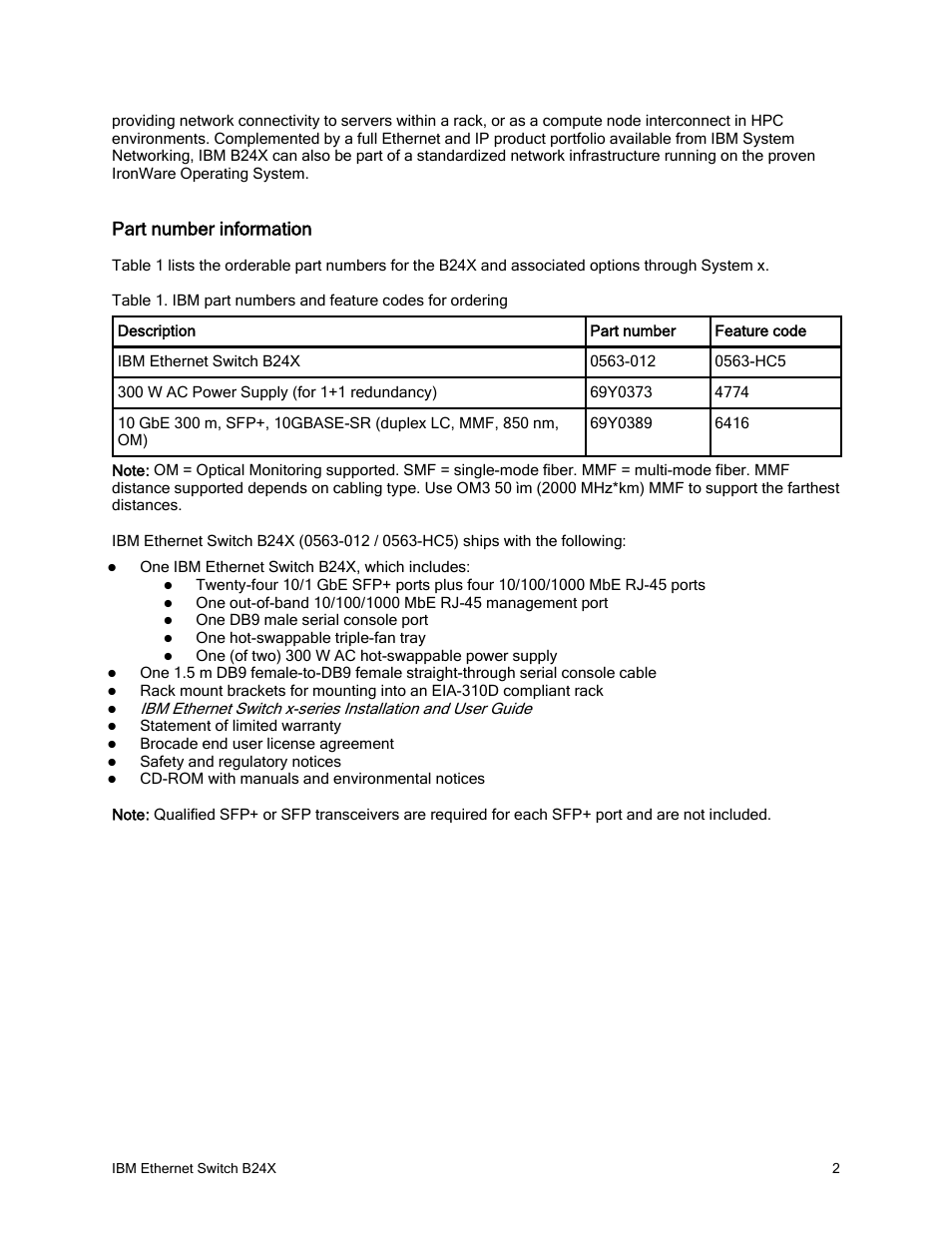 Part number information | IBM REDBOOKS B24X User Manual | Page 2 / 22